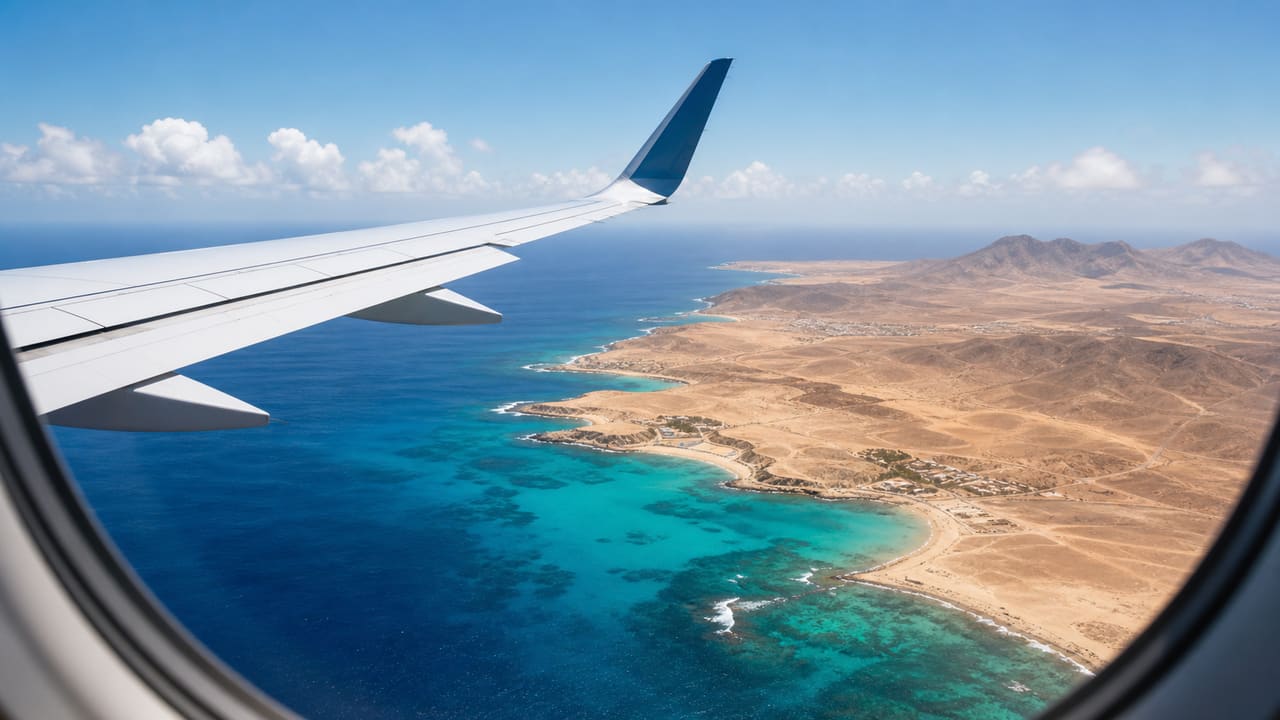 Avião a caminho de Cabo Verde